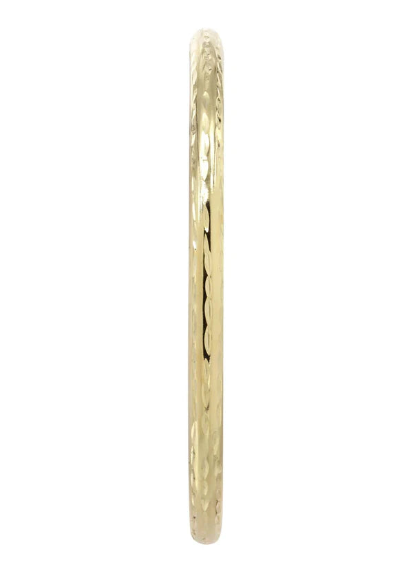 10K Gold Diamond Cut Hoop Earrings | Customizable Size