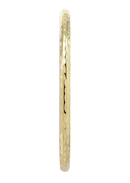 10K Gold Diamond Cut Hoop Earrings | Customizable Size