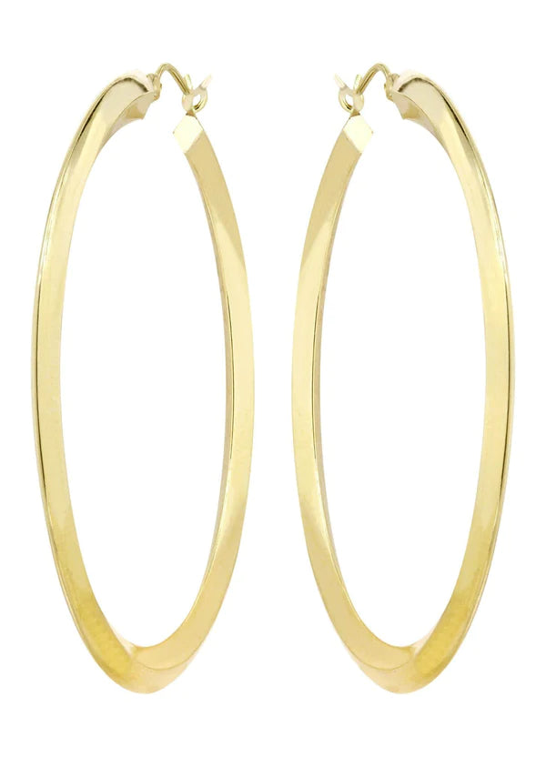 10K Gold Hoop Earrings | Customizable Size