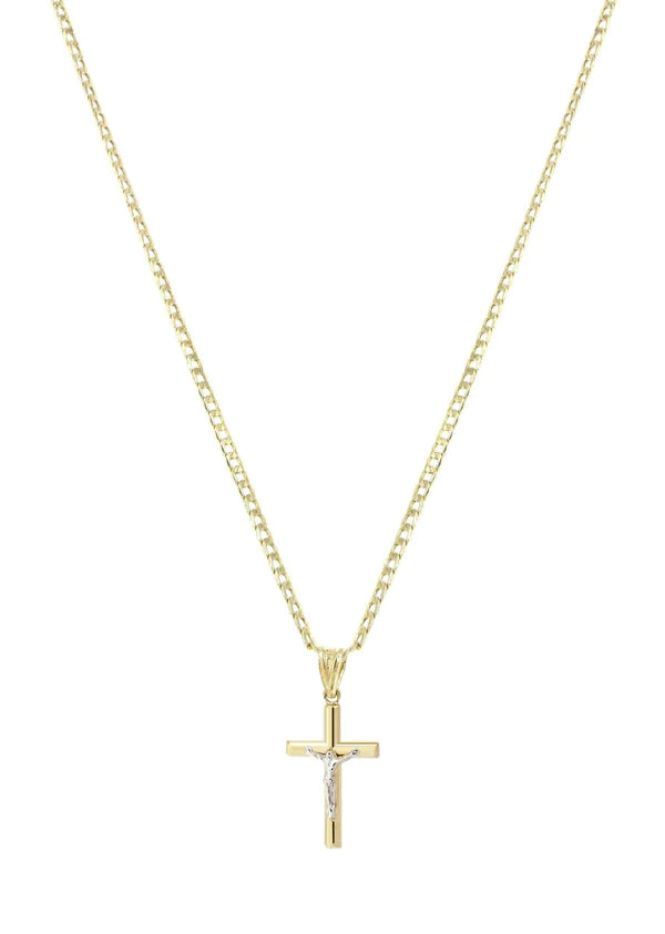 10K Gold Crucifix / Cross Necklace For Men | 3.1 Grams