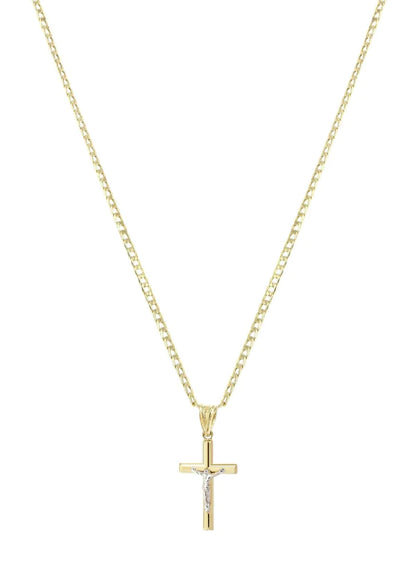 10K Gold Crucifix / Cross Necklace For Men | 3.1 Grams
