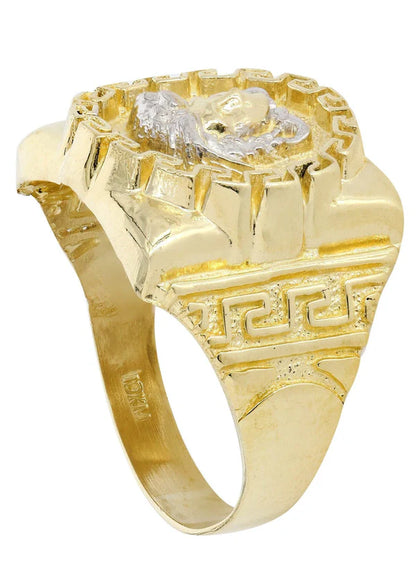 Mens Medusa Style Ring | 10K Solid Yellow Gold