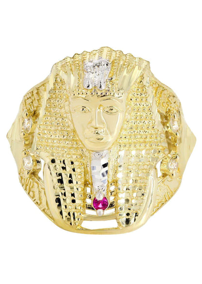 Mens Pharoah #2 Ring | 10K Solid Yellow Gold