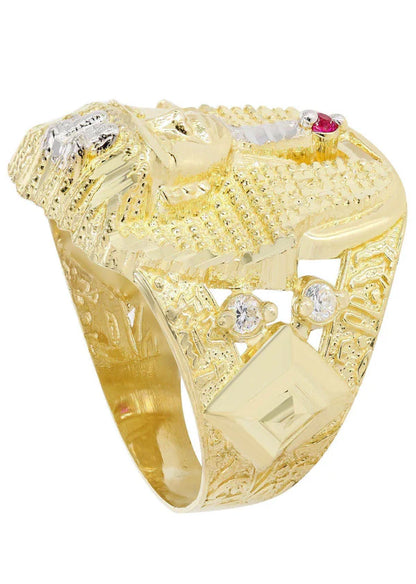 Mens Pharoah #2 Ring | 10K Solid Yellow Gold
