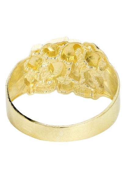 Mens Gold Nugget Ring | 10K Solid Yellow Gold