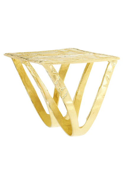 $100 Dollar Bill #.2 Triple Finger Ring | 10K Solid Yellow Gold