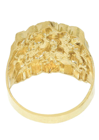 Mens Gold Nugget Ring | 10K Solid Yellow Gold