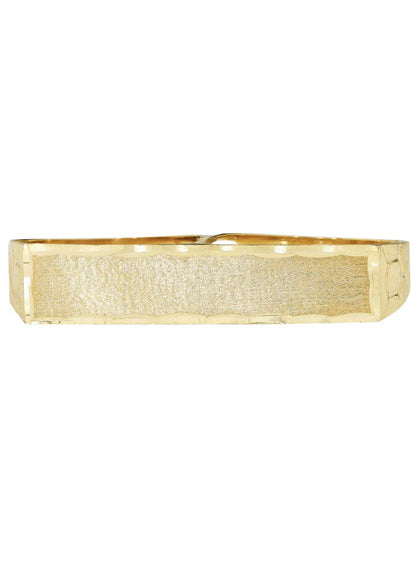 Mens Two Finger Ring | 10K Solid Yellow Gold | Engraving Available | Style #2