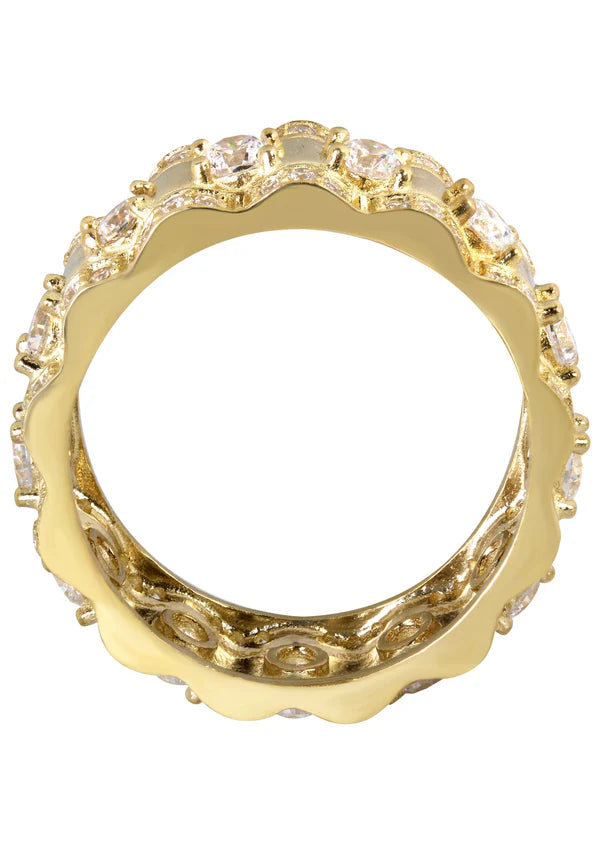 Mens Eternity Wedding BandPinky Ring | 10K Solid Yellow Gold | Style #1