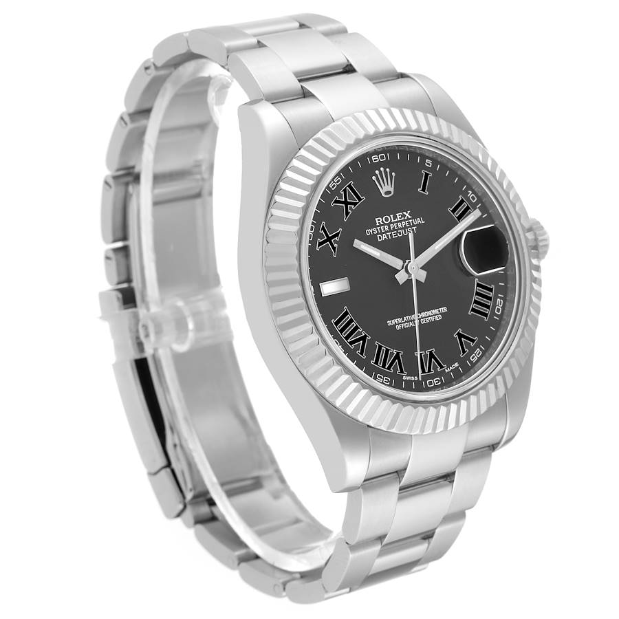 rolex datejust ii 41mm grey dial steel white gold mens watch