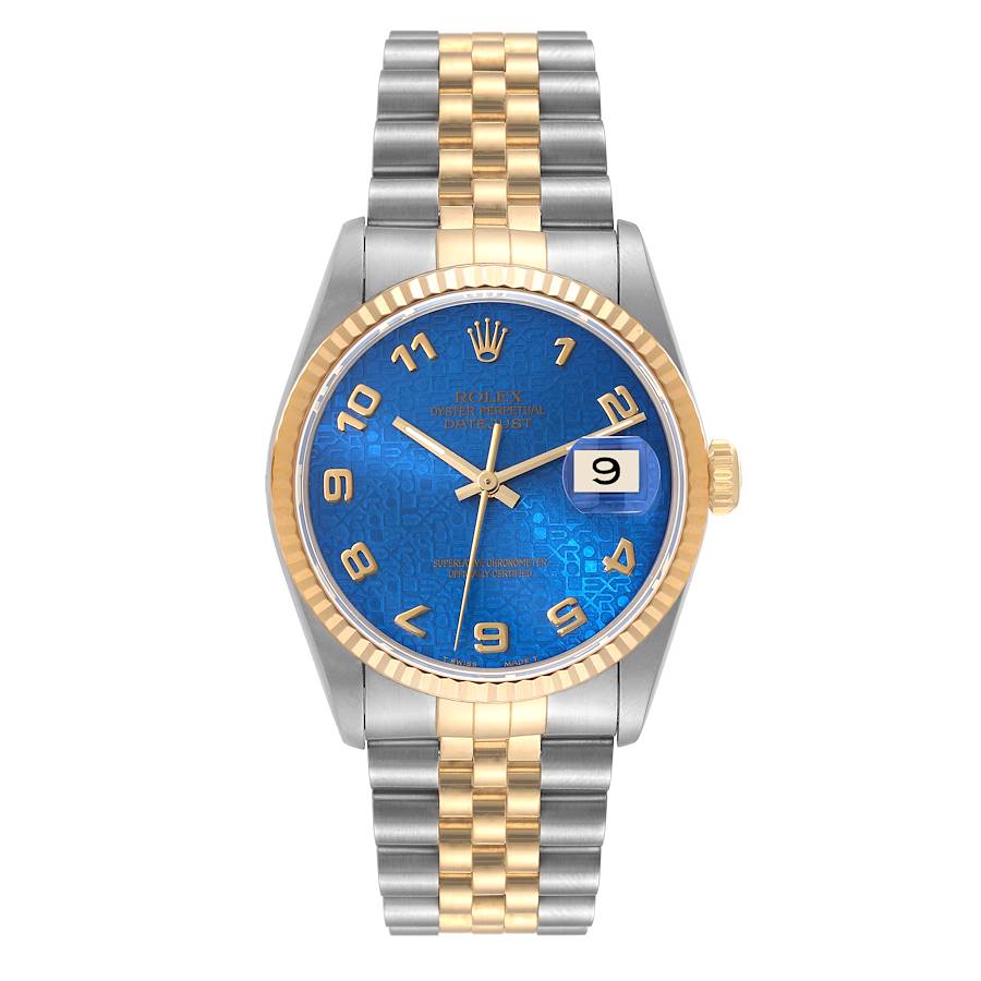 Rolex Datejust 16233 Watch for Men | 36MM | Blue Anniversary Dial | Two Tone
