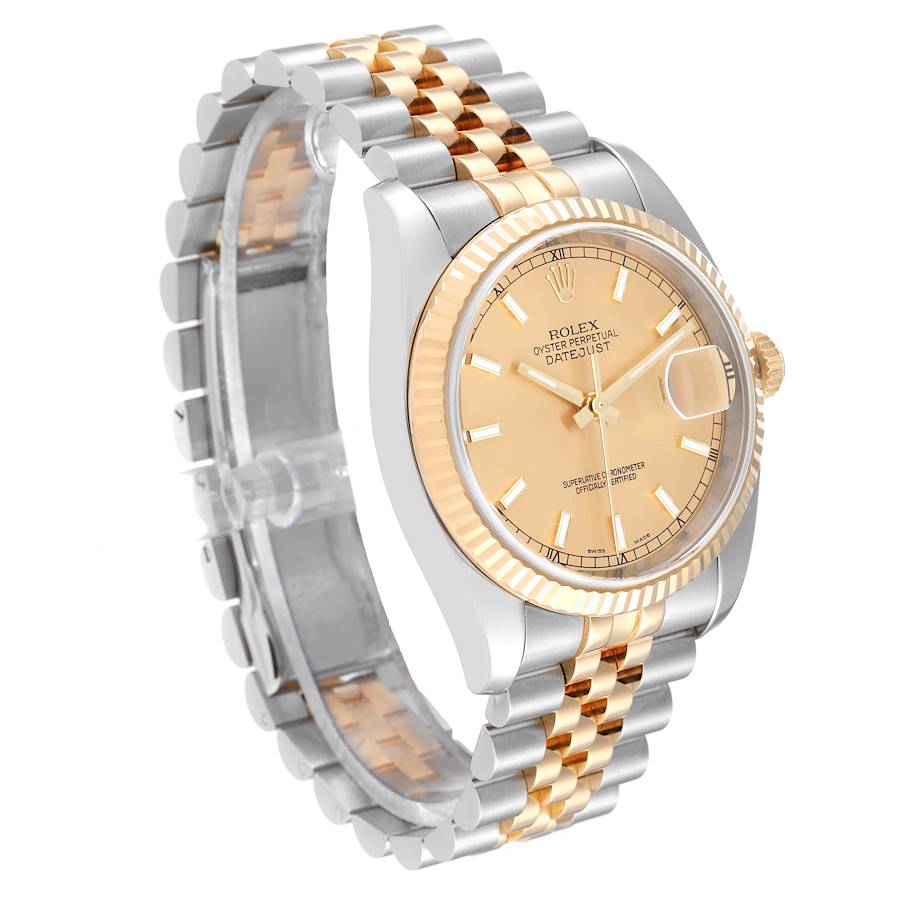 Rolex Datejust 116233 | 36MM | Yellow Gold Champagne Index Dial | 18Kt