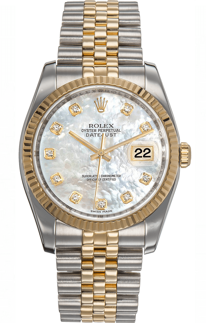 Rolex Datejust 116233 Watch for Men | 36MM | Factory Mop Diamond | Champagne Dial - Steel