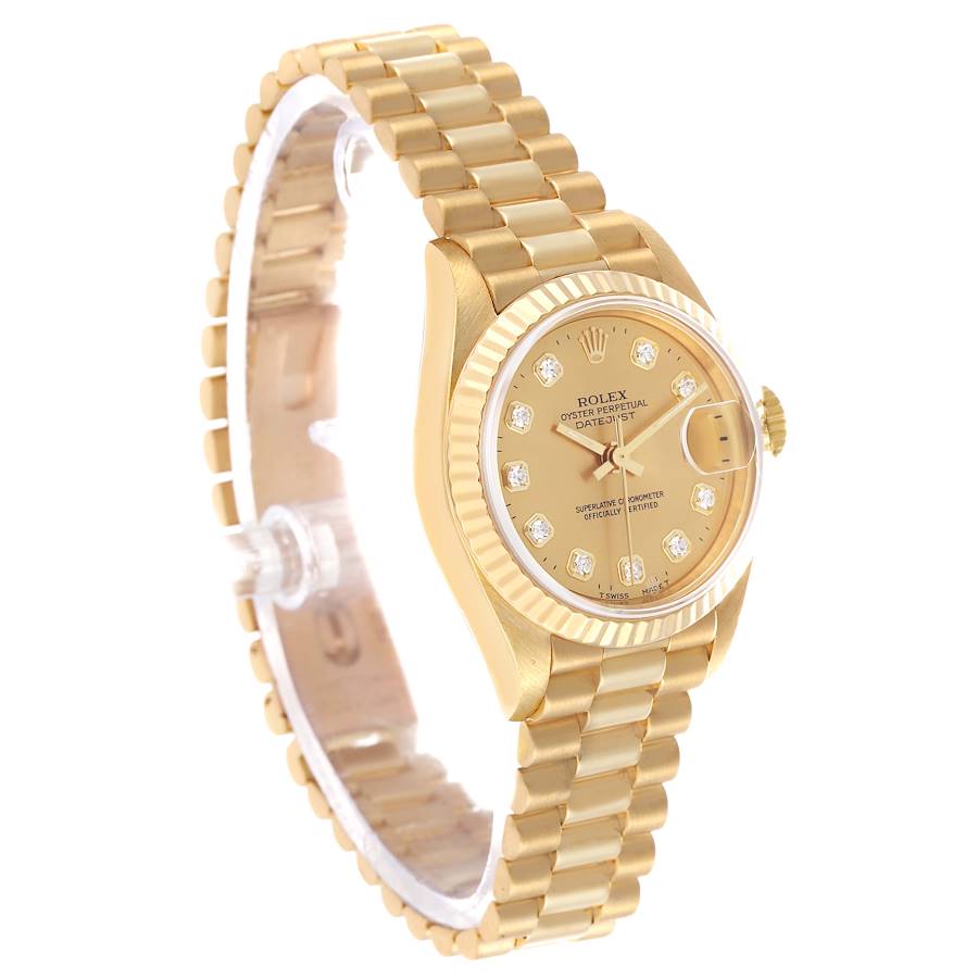 Rolex President Yellow Gold Diamond Dial Ladies Watch 26mm