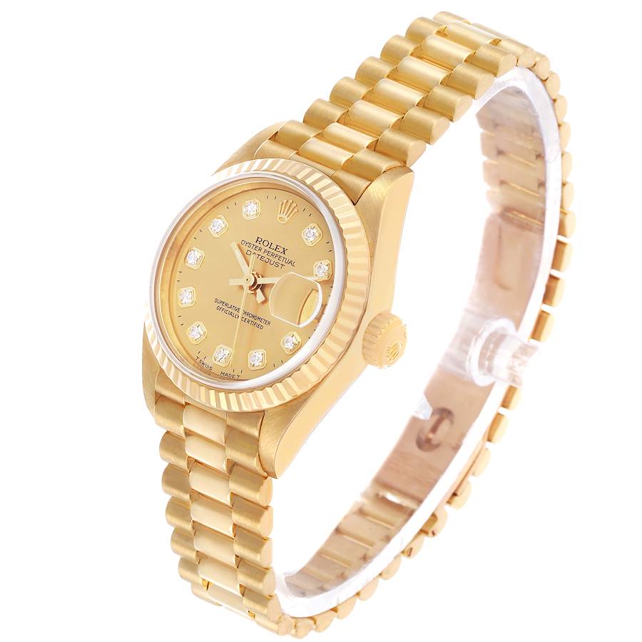 Rolex President Yellow Gold Diamond Dial Ladies Watch 26mm