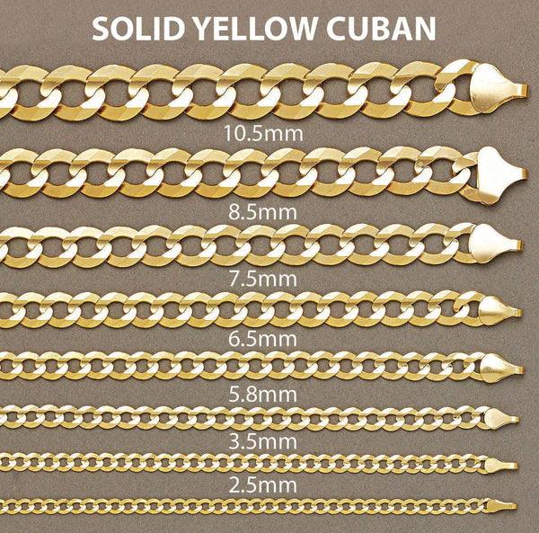 solid yellow cuban chain