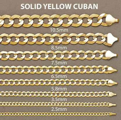 solid yellow cuban chain