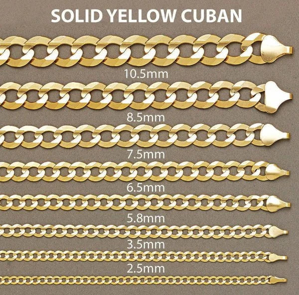 solid yellow cuban chain