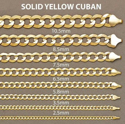 solid yellow cuban chain